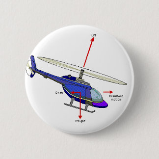 Macaron Rond 5 Cm Diagramme de vol d'hélicoptère