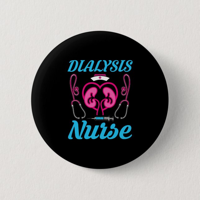 Macaron Rond 5 Cm Dialysis Nurse (Devant)