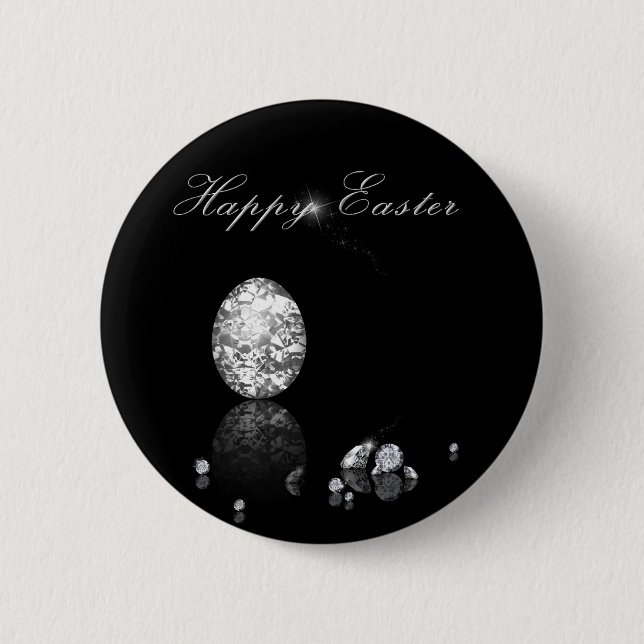 Macaron Rond 5 Cm Diamants brillants d'oeuf de pâques - bouton (Devant)