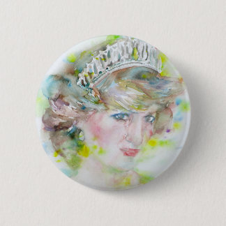 Macaron Rond 5 Cm diana, princesse de galles - portrait aquarelle.3