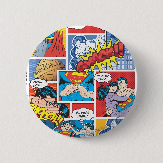 Macaron Rond 5 Cm Diapositives Love Comic - Couleur (Devant)