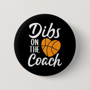 Macaron Rond 5 Cm Dibs Sur L'Entraîneur Basketball Coeur Mères Mères