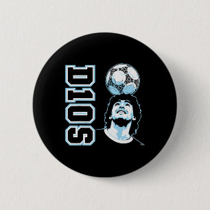 Macaron Rond 5 Cm Diego Maradona D10s Headll Retro Soccer