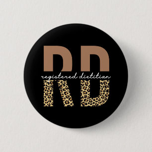 Macaron Rond 5 Cm Diététiste enregistrée Cheetah imprimer Dons RD