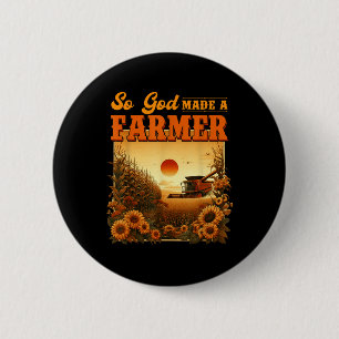 Macaron Rond 5 Cm Dieu A Fait Un Agriculteur, La Vie Agricole, Chris