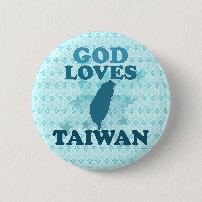 Macaron Rond 5 Cm Dieu aime Taïwan (Devant)