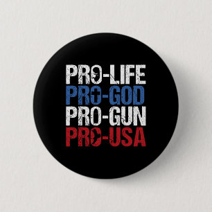Macaron Rond 5 Cm Dieu arme USA conservateur républicain pro-vie pou