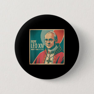 Macaron Rond 5 Cm Dieu Béni Pape Leo Xiv Pape Leo Xiv Chemise Pape L