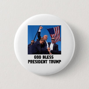 Macaron Rond 5 Cm Dieu bénisse le président Trump, Donald Trump 2024
