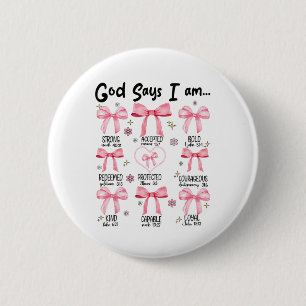 Macaron Rond 5 Cm Dieu Dit Que Je Suis Rose Coquette Christian Jesus