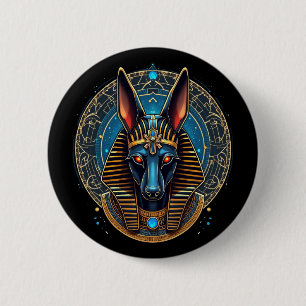 Macaron Rond 5 Cm Dieu égyptien Anubis Mythologie de l'Égypte antiqu
