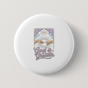 Macaron Rond 5 Cm Dieu Est Plus Grand Chemise À Gravure Vintage Chré