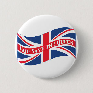 Macaron Rond 5 Cm Dieu sauve la reine avec Union Jack