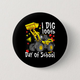 Macaron Rond 5 Cm Dig 100E Jour De L'École D'Excavateur De Digger Da