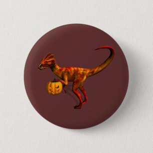 Macaron Rond 5 Cm Dilophosaurus d'Halloween