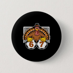 Macaron Rond 5 Cm Dinde Football 67 Mème Drôle de Thanksgiving Sport