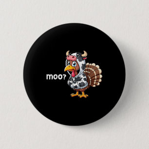 Macaron Rond 5 Cm Dinde mignonne vache qui mugit tenue amusante de c