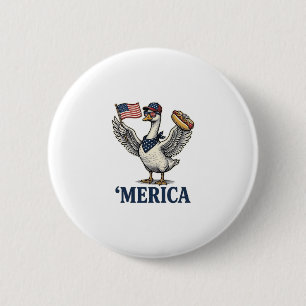 Macaron Rond 5 Cm Dinde patriotique 'Merica Hot Dog Vintage Chemise