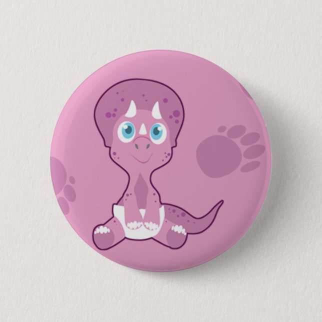 Macaron Rond 5 Cm Dino Babies (Devant)