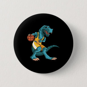 Macaron Rond 5 Cm Dino drôle jouant Sketll amateur de T-rex enfants 