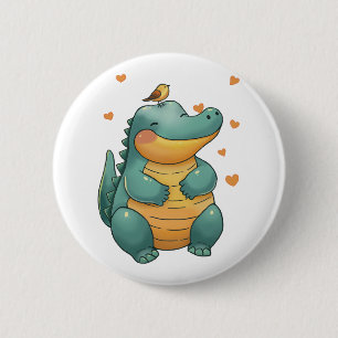 Macaron Rond 5 Cm Dino et amis petits oiseaux