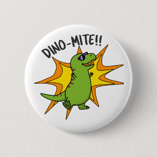 Macaron Rond 5 Cm Dino-mite Funny TRex Dinosaur Pun