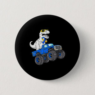 Macaron Rond 5 Cm Dinosaur équitation Camion World Down Syndrome Jou