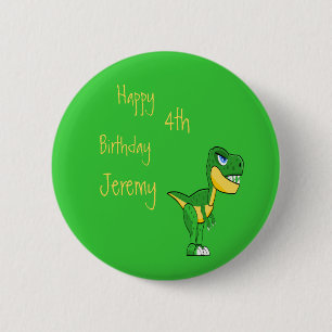 Macaron Rond 5 Cm Dinosaur Green Cute Boys Age Anniversaire