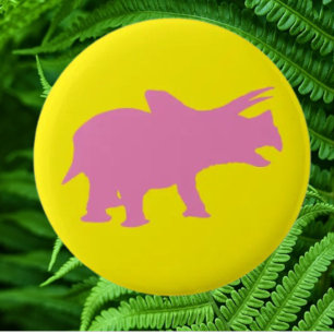 Macaron Rond 5 Cm Dinosaur Jaune