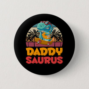 Macaron Rond 5 Cm Dinosaur Papa Père Dino Famille Rétro