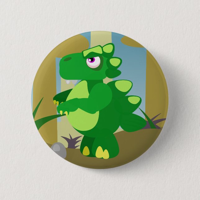 Macaron Rond 5 Cm Dinosaure (Devant)