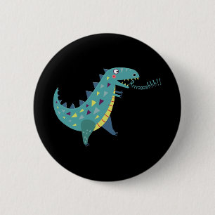 Macaron Rond 5 Cm Dinosaure bleu T Rex Ba