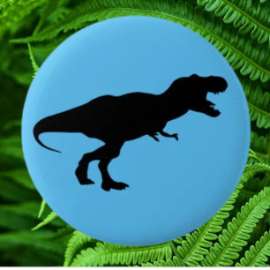 Macaron Rond 5 Cm Dinosaure Coloré Bleu