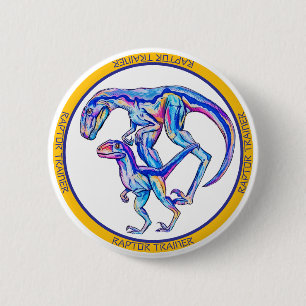 Macaron Rond 5 Cm Dinosaure Cool Velociraptor