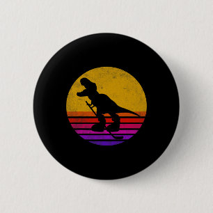 Macaron Rond 5 Cm Dinosaure de hockey sur glace rétro vintage Dinosa