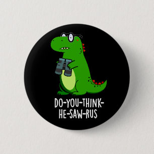 Macaron Rond 5 Cm Dinosaure Dinosaure Pun Dark BG