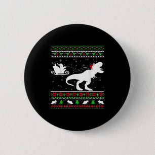 Macaron Rond 5 Cm Dinosaure Dinosaure T-rex Chris Père Noël Sleigh