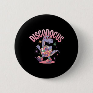 Macaron Rond 5 Cm Dinosaure Diplodocus Danse Disco Dino Drôle 70 D