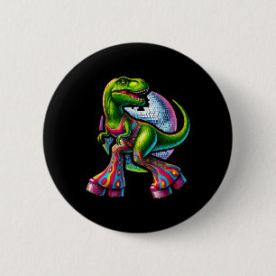 Macaron Rond 5 Cm Dinosaure drôle dansant 