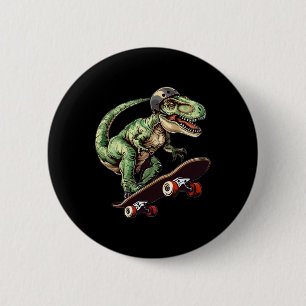 Macaron Rond 5 Cm Dinosaure drôle T Rex sur skateboard skateboard K