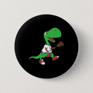 Macaron Rond 5 Cm Dinosaure jouant au lacrosse Gif cool équipe sport