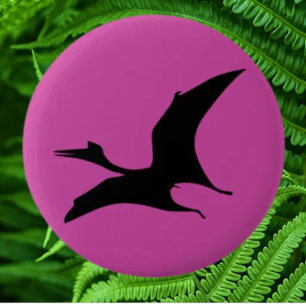 Macaron Rond 5 Cm Dinosaure Jurassique Rose