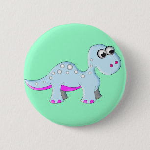 Macaron Rond 5 Cm Dinosaure mignon de bande dessinée
