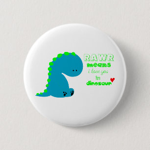 Macaron Rond 5 Cm Dinosaure mignon RAWR
