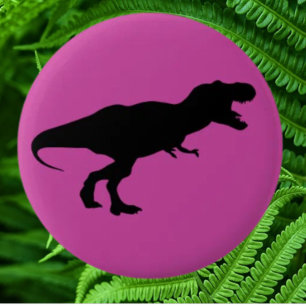 Macaron Rond 5 Cm Dinosaure rose