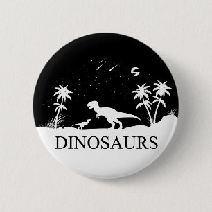 Macaron Rond 5 Cm Dinosaure Sous Les Étoiles