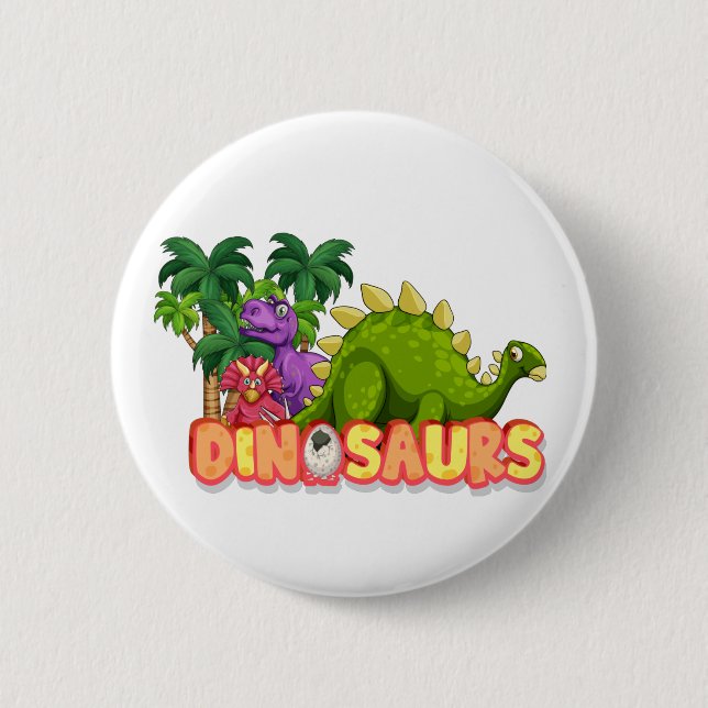Macaron Rond 5 Cm Dinosaures pour enfants (Devant)
