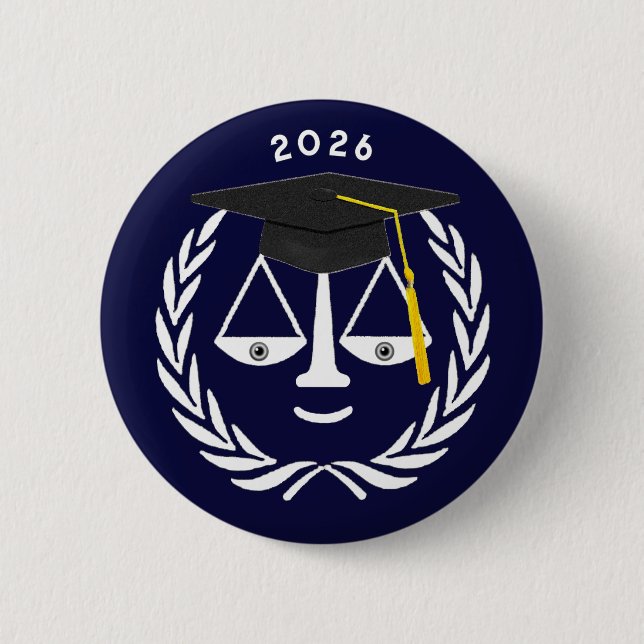 Macaron Rond 5 Cm Diplôme Créatif de l'École de Droit (Devant)