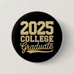 Macaron Rond 5 Cm Diplômé de l'université 2025 Diplômé de l'école su