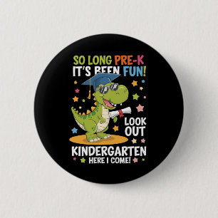 Macaron Rond 5 Cm Diplômé de pré-maternelle Jardin d'enfants Dinosau